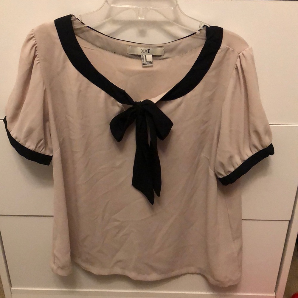 Black tie white blouse